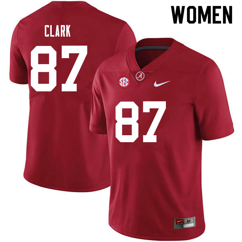 Alabama Crimson Tide Women's Caden Clark #87 Crimson NCAA Nike Authentic Stitched 2021 College Football Jersey OD16K46KT